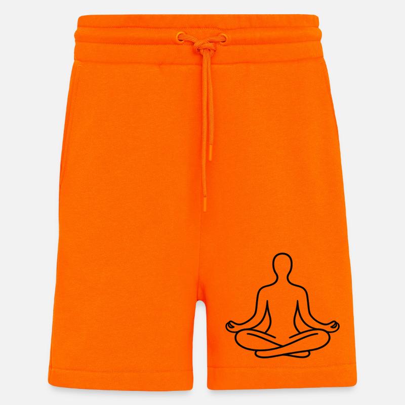 Tracé de lignes de position Lotus - Short bio décontracté fabriqué en UE - SUNSET ORANGE