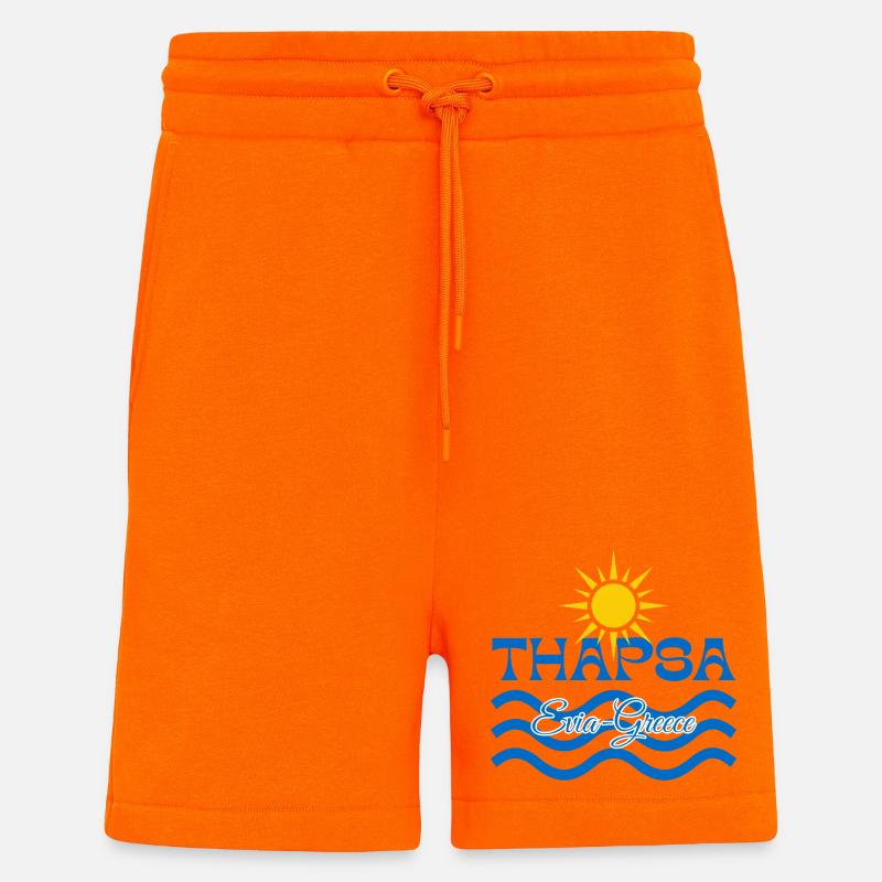 Thapsa Evia Grèce Vagues de soleil - Short bio décontracté fabriqué en UE - SUNSET ORANGE