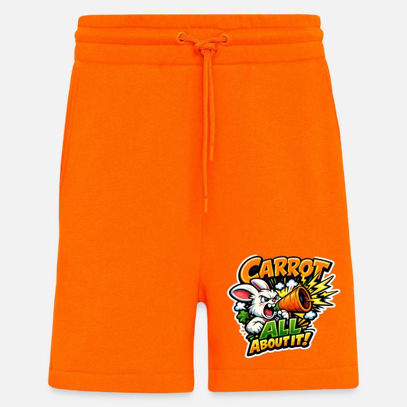 Carrot Megaphone Bunny – Comic Style - Shorts - made by SPREAD - SUNSET ORANGE