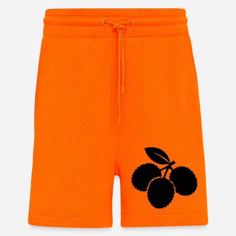 Litschi-Silhouette – Exotisches Obstdesign - Shorts - made by SPREAD - SUNSET ORANGE
