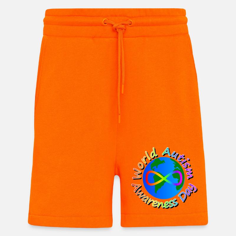 Journée mondiale de sensibilisation à l’autisme - Short bio décontracté fabriqué en UE - SUNSET ORANGE