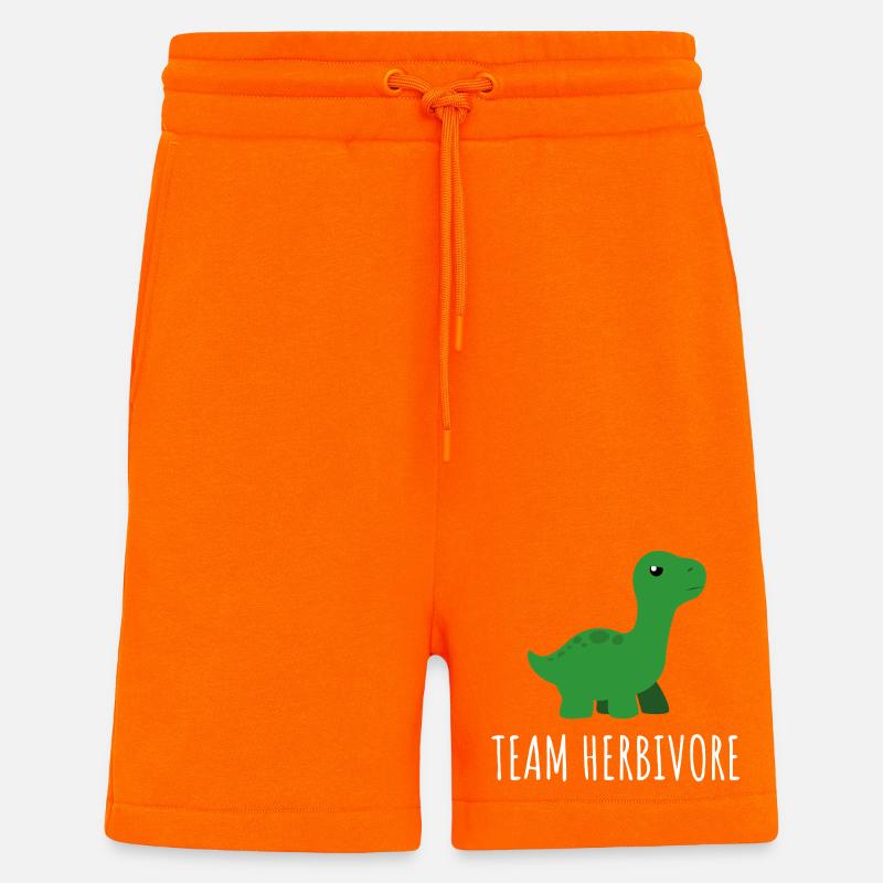 Équipe Dino Herbivore Tee - Short bio décontracté fabriqué en UE - SUNSET ORANGE
