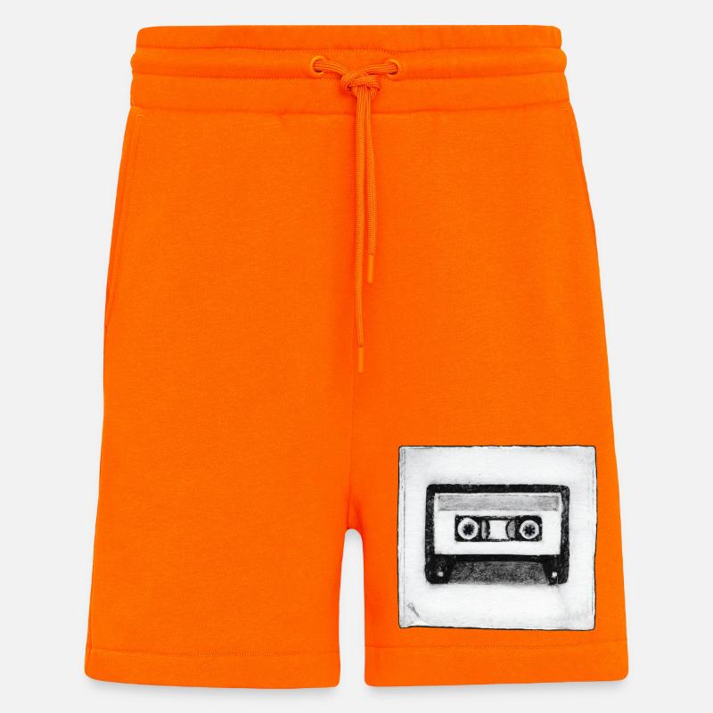 Cassette - œuvres sculptées à la main - Short bio décontracté fabriqué en UE - SUNSET ORANGE
