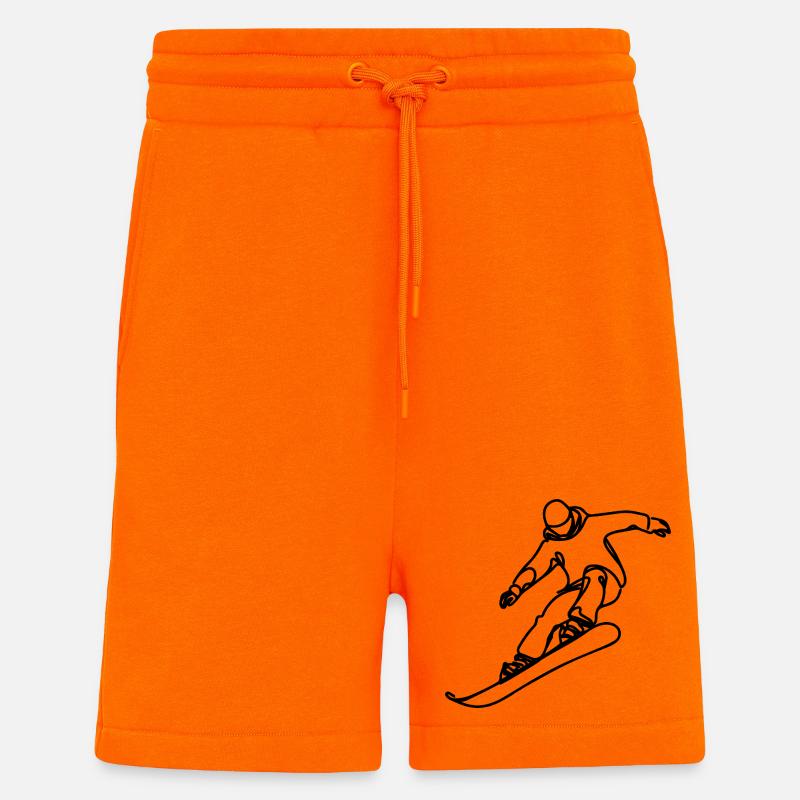 Snowboarders - Short bio décontracté fabriqué en UE - SUNSET ORANGE