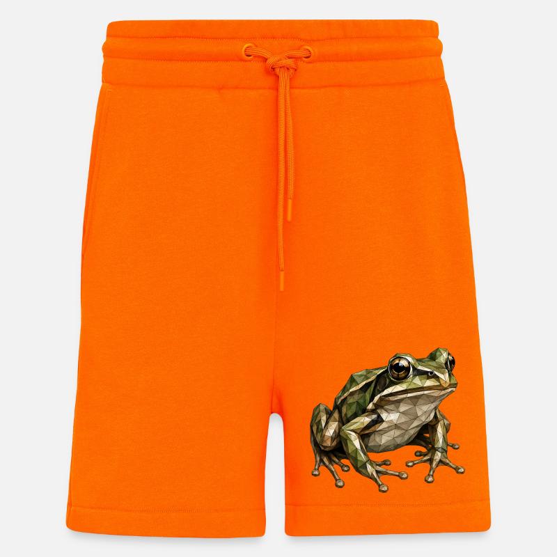 Geometric Frog Polygon Art - Shorts - made by SPREAD - SUNSET ORANGE