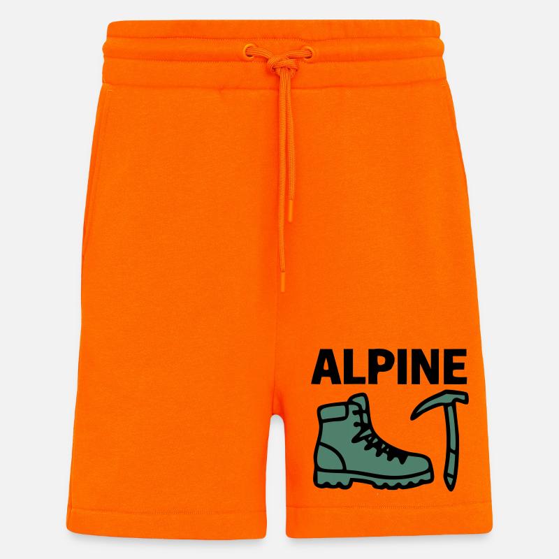 Wanderschuh Eispickel Alpine Bergsteigen Klettern - Shorts - made by SPREAD - SUNSET ORANGE