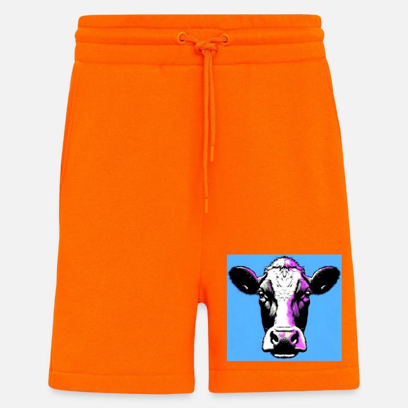 vache - Short bio décontracté fabriqué en UE - SUNSET ORANGE