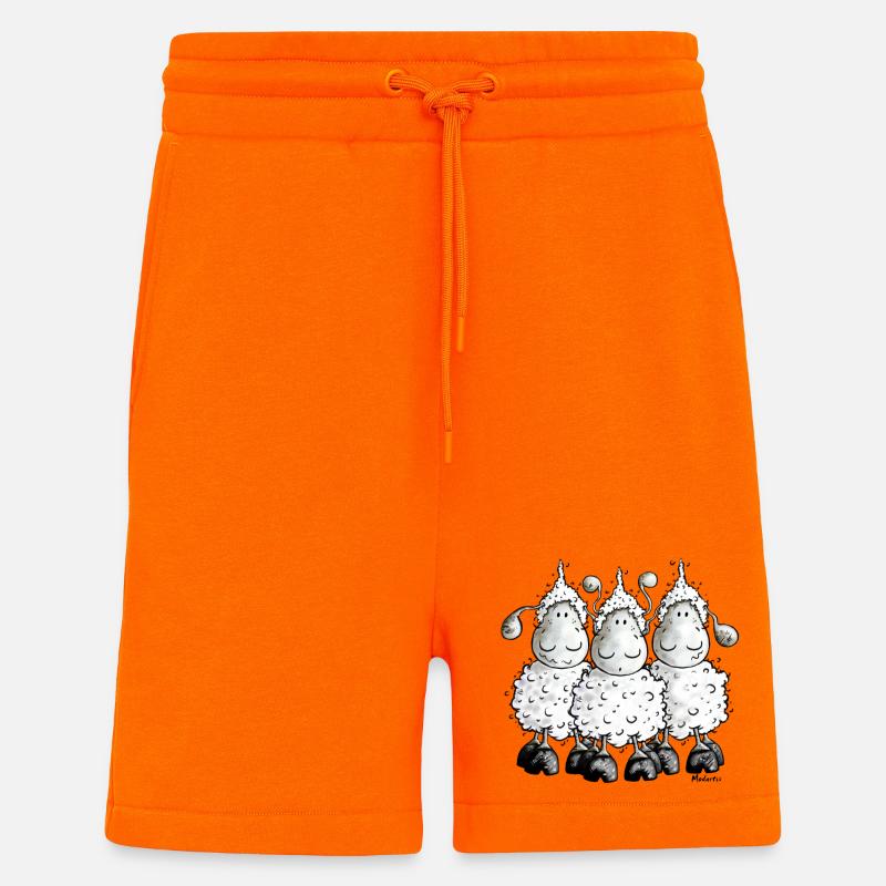 "Mc Wolle Schafe" - Sheep - Schaf - Shorts - made by SPREAD - SUNSET ORANGE