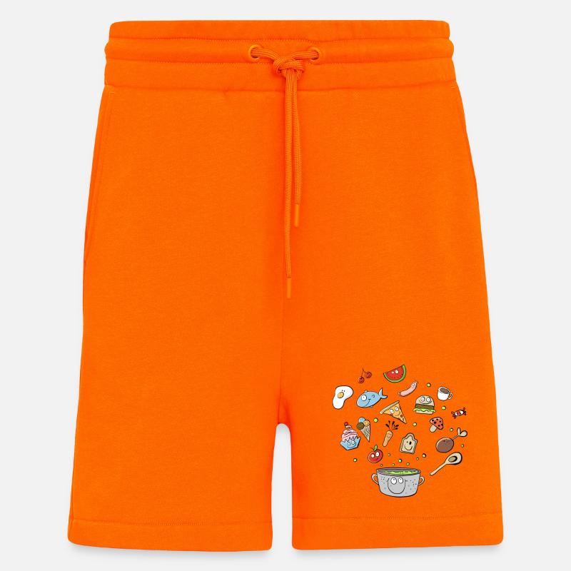 Essen Doodle I Mahzeit I Lebensmittel - Shorts - made by SPREAD - SUNSET ORANGE