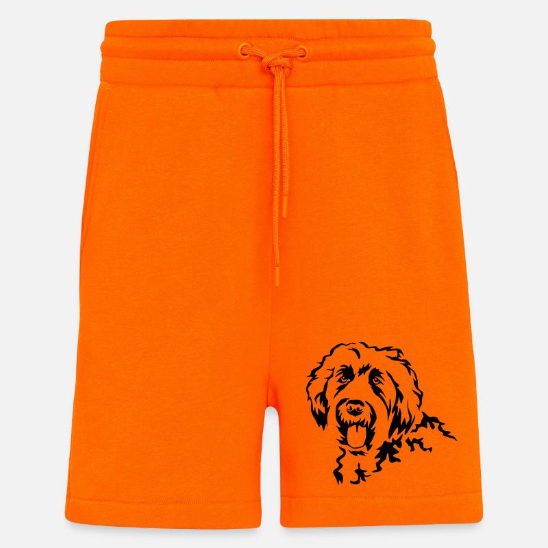 Labradoodle head - Shorts - made by SPREAD - SUNSET ORANGE