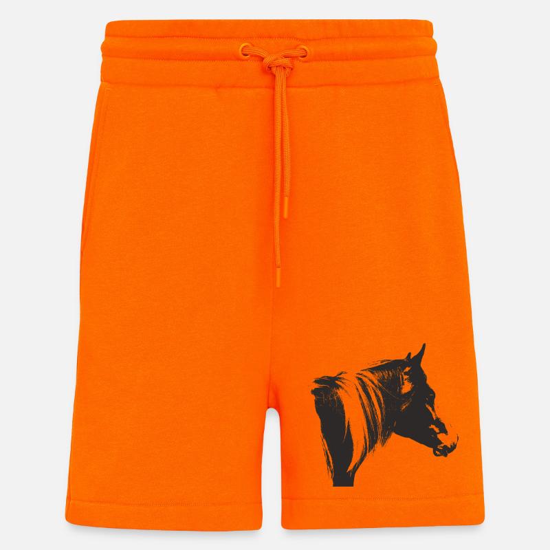 Lewitzer Schecke, Cheval Schecke, Équitation Pinto - Short bio décontracté fabriqué en UE - SUNSET ORANGE