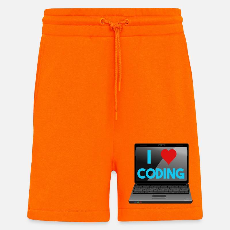 Programmation, programmeurs, informaticiens - Short bio décontracté fabriqué en UE - SUNSET ORANGE