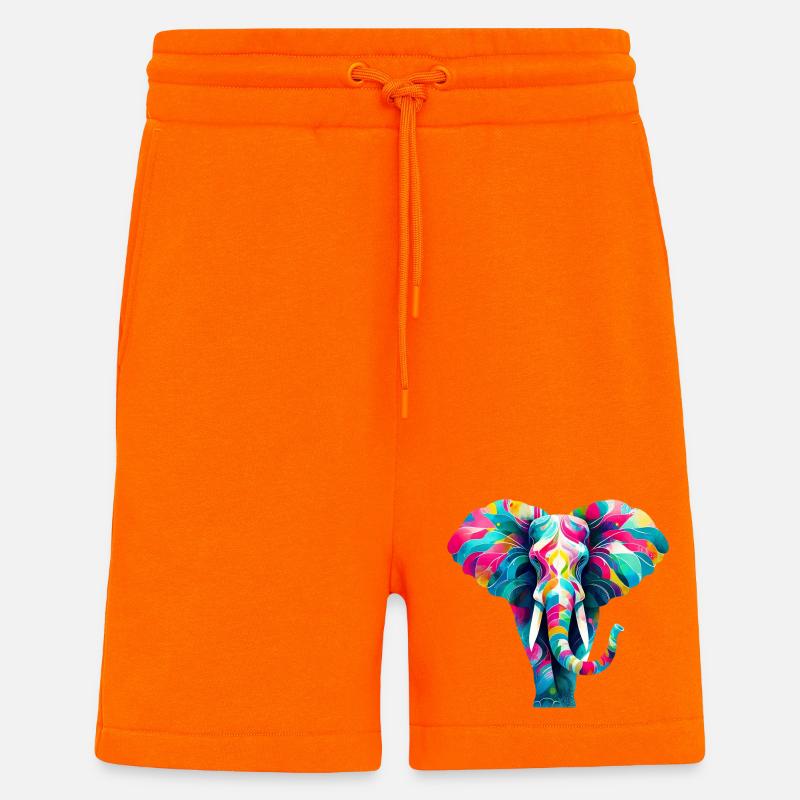 Éléphant - Short bio décontracté fabriqué en UE - SUNSET ORANGE