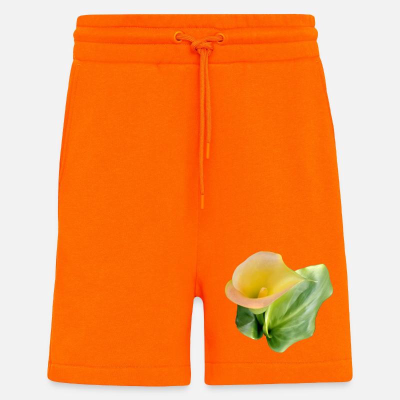 LYS CALLA JAUNE - Short bio décontracté fabriqué en UE - SUNSET ORANGE