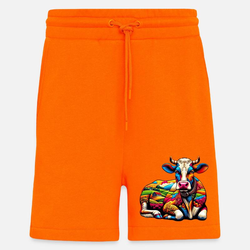 Vache - Short bio décontracté fabriqué en UE - SUNSET ORANGE