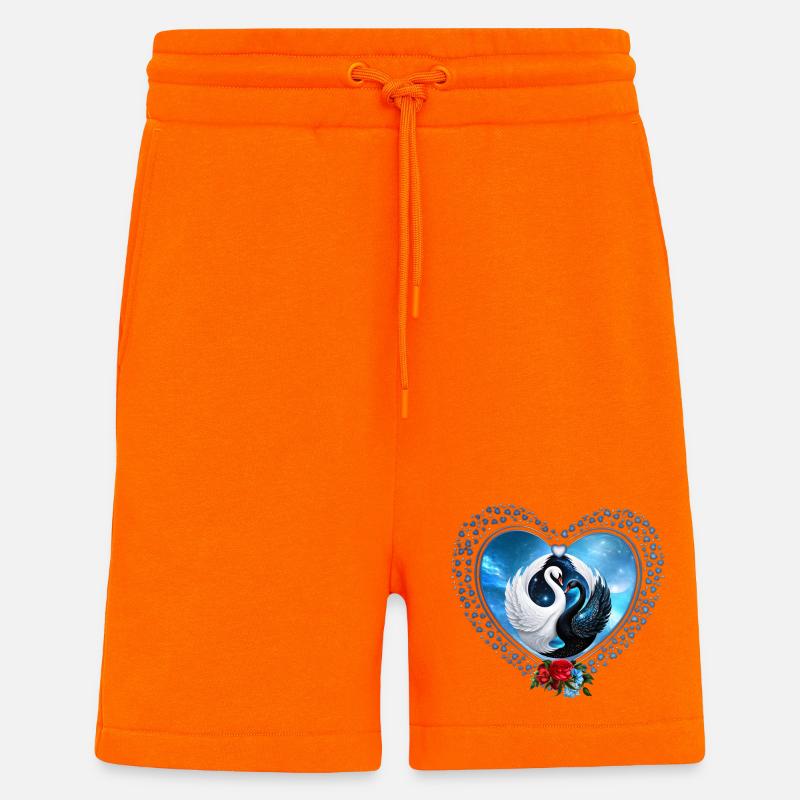 Schwarzer Schwan und Weißer Schwan - Shorts - made by SPREAD - SUNSET ORANGE