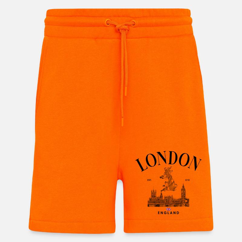 Tiny Union Jack auf Schwarz - Shorts - made by SPREAD - SUNSET ORANGE