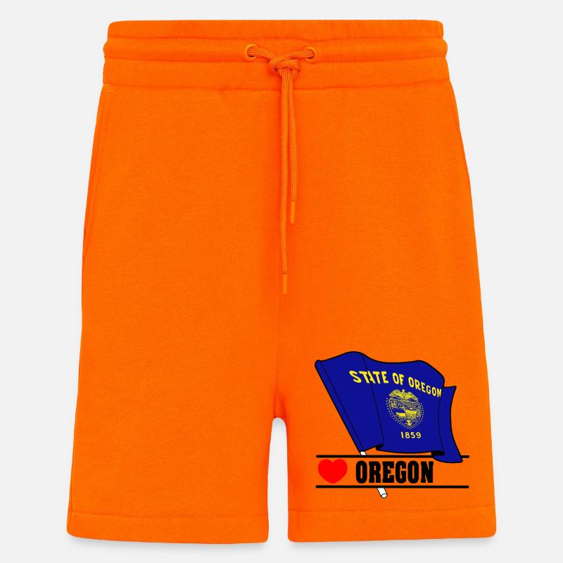 Flag Oregon heart OREGON - Shorts - made by SPREAD - SUNSET ORANGE