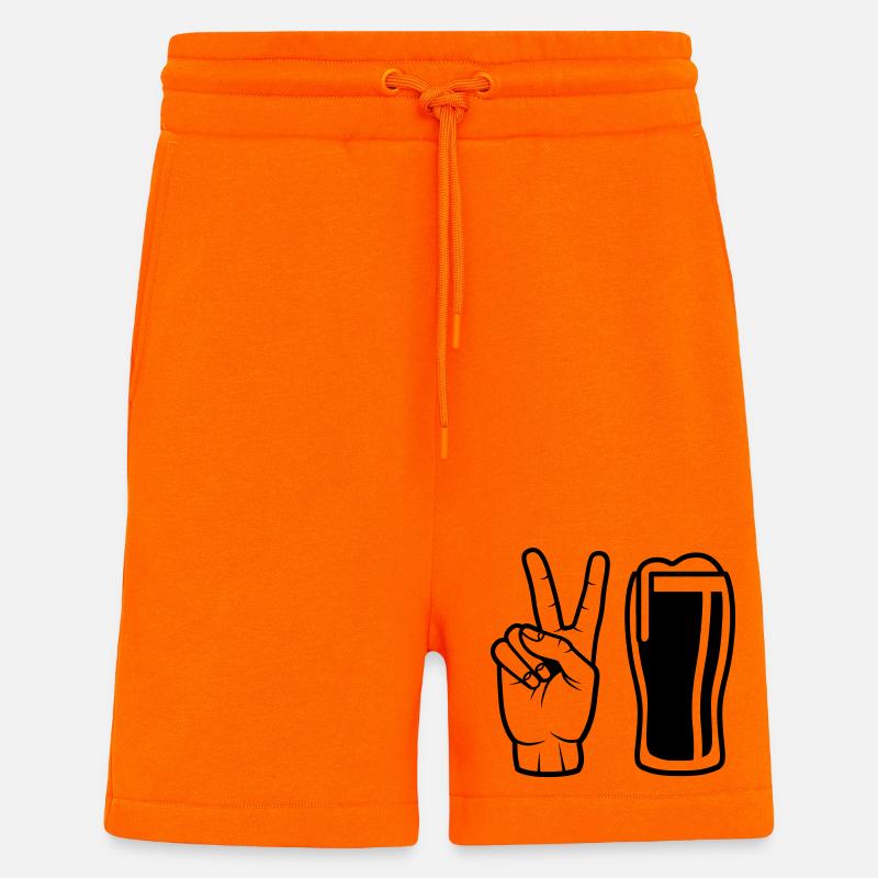 Commander de la bière - Short bio décontracté fabriqué en UE - SUNSET ORANGE