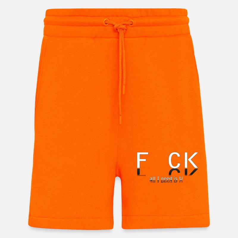 Provocative textual design with slogan - Shorts - made by SPREAD - SUNSET ORANGE