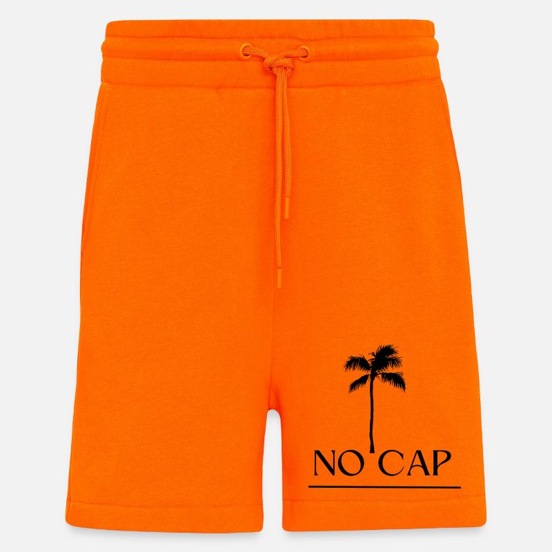 Pas de conception de capuchon - Short bio décontracté fabriqué en UE - SUNSET ORANGE