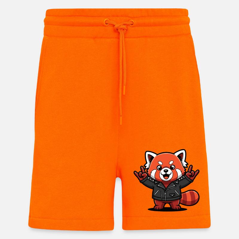 Roter Panda in Lederjacke - Shorts - made by SPREAD - SUNSET ORANGE