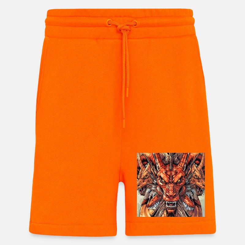 Three-headed Dragon Fireview - Shorts - made by SPREAD - SUNSET ORANGE