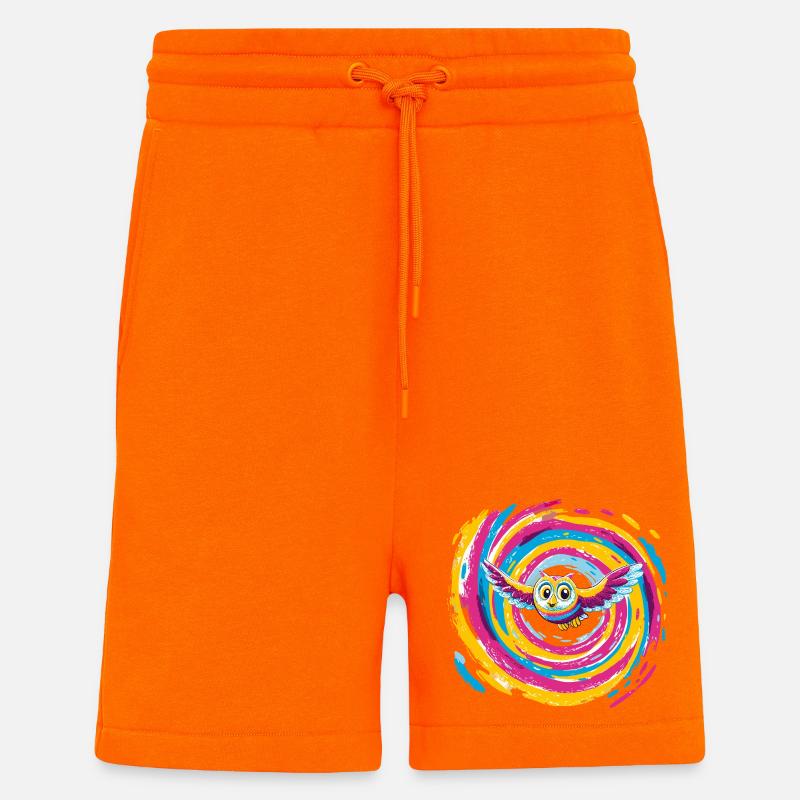 Bunte Eulenspirale - Shorts - made by SPREAD - SUNSET ORANGE