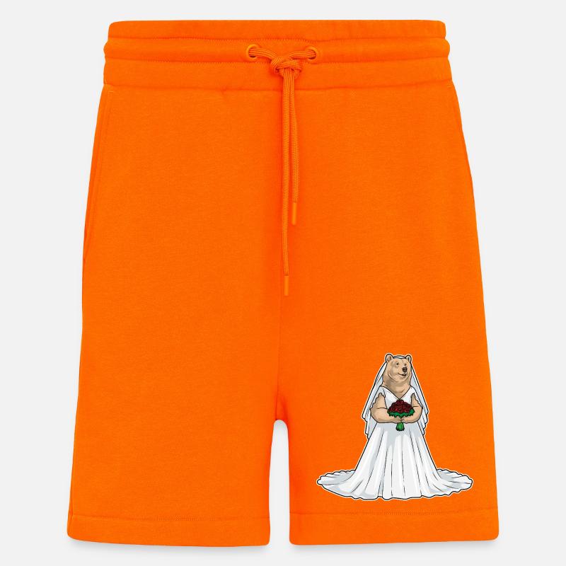 Bear Bridal Rose Wedding - Shorts - made by SPREAD - SUNSET ORANGE