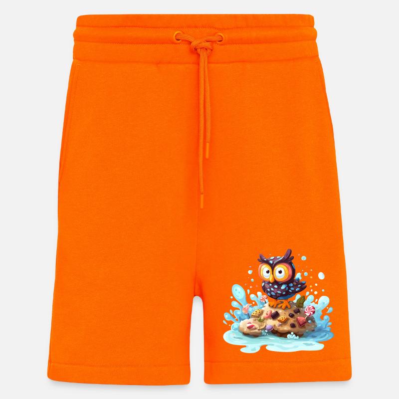 Euleninsel mit Naschwerk - Shorts - made by SPREAD - SUNSET ORANGE