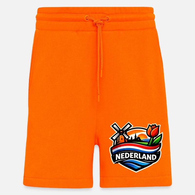 Dutch Sunrise with Windmill Tulips - Shorts - made by SPREAD - SUNSET ORANGE