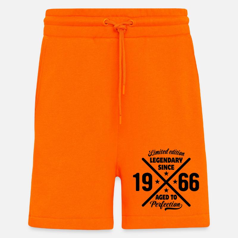 Édition limitée 1966 | Cadeau d’anniversaire - Short bio décontracté fabriqué en UE - SUNSET ORANGE