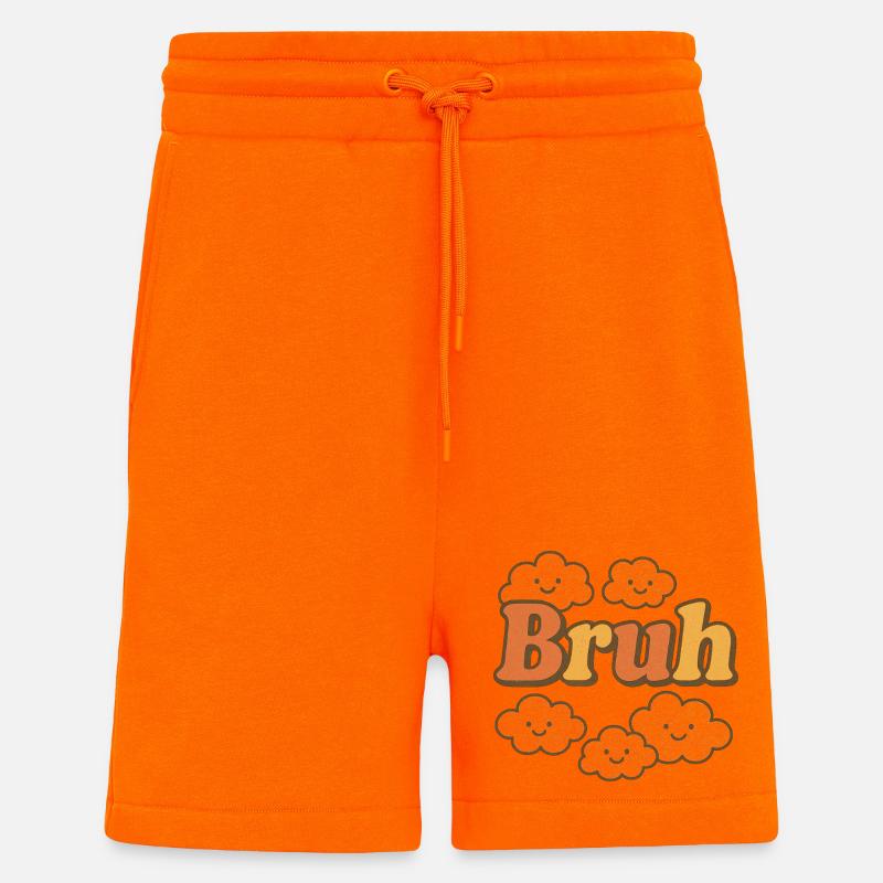 Bruh Clouds Glitter-Typografie - Shorts - made by SPREAD - SUNSET ORANGE