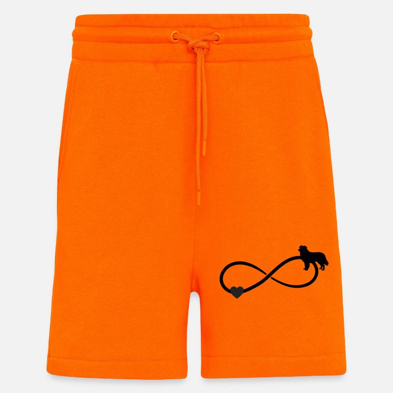 Cœur du Berger Australien Infini - Short bio décontracté fabriqué en UE - SUNSET ORANGE