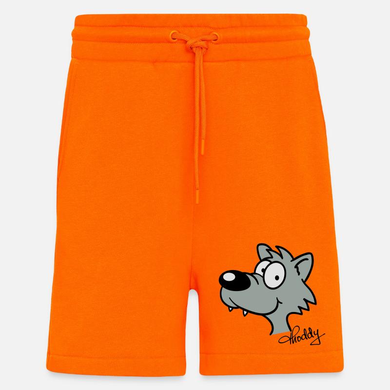Wolf beflockbar - Shorts - made by SPREAD - SUNSET ORANGE