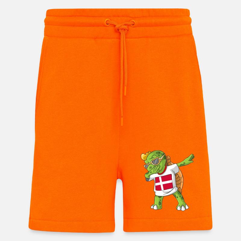Dänemark Dabbing Schildkröte - Shorts - made by SPREAD - SUNSET ORANGE