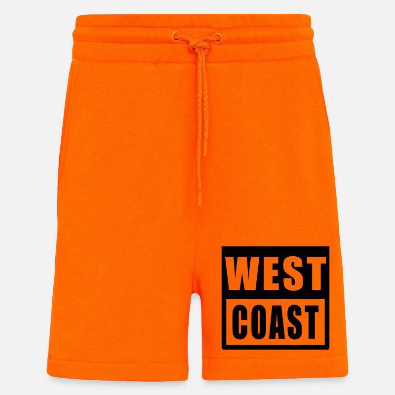 West Coast Design Hip Hop - Short bio décontracté fabriqué en UE - SUNSET ORANGE