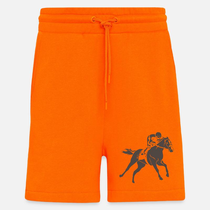 Cheval de course - Short bio décontracté fabriqué en UE - SUNSET ORANGE