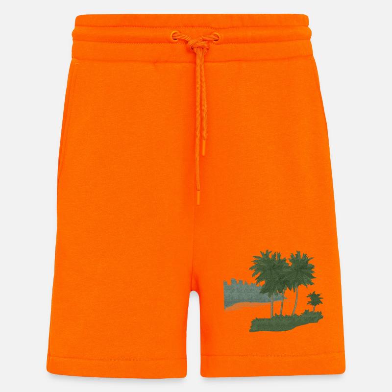 Palmeninsel mit Struktur Effekt (mod.) - Shorts - made by SPREAD - SUNSET ORANGE