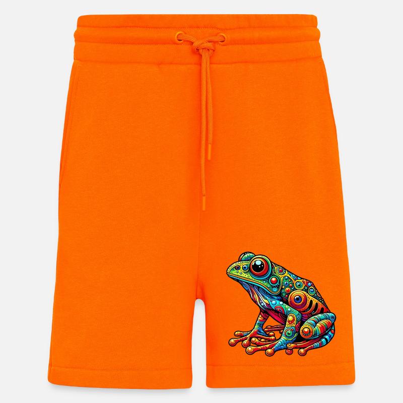 Grenouille - Short bio décontracté fabriqué en UE - SUNSET ORANGE