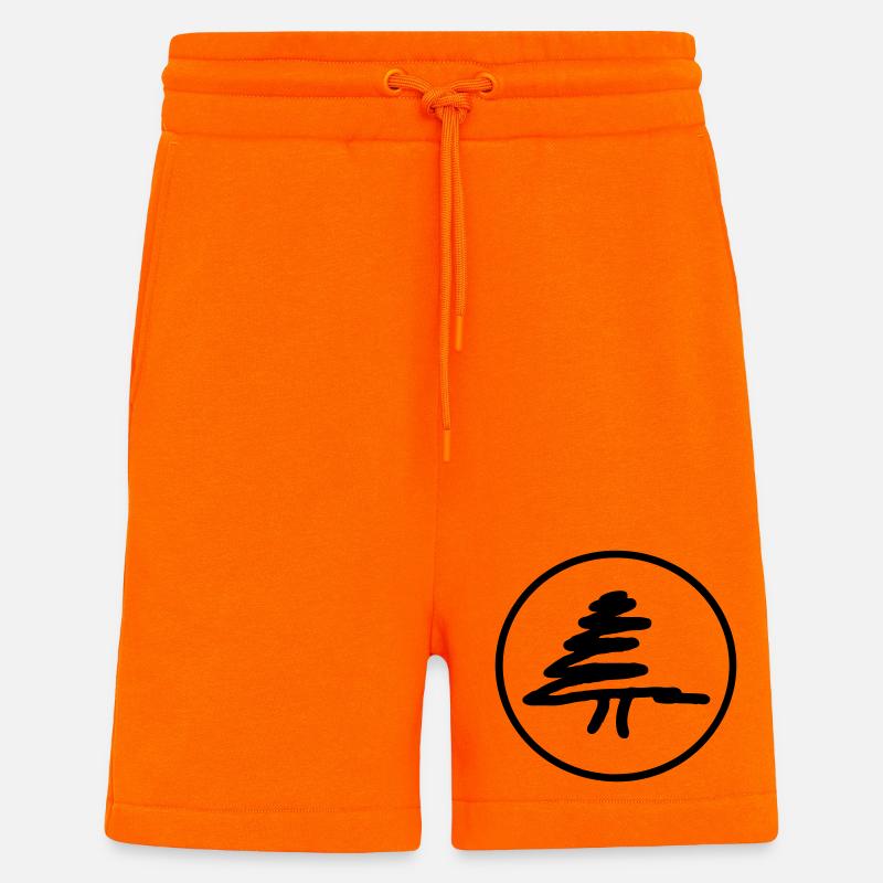 Fir tree in a circle - Shorts - made by SPREAD - SUNSET ORANGE