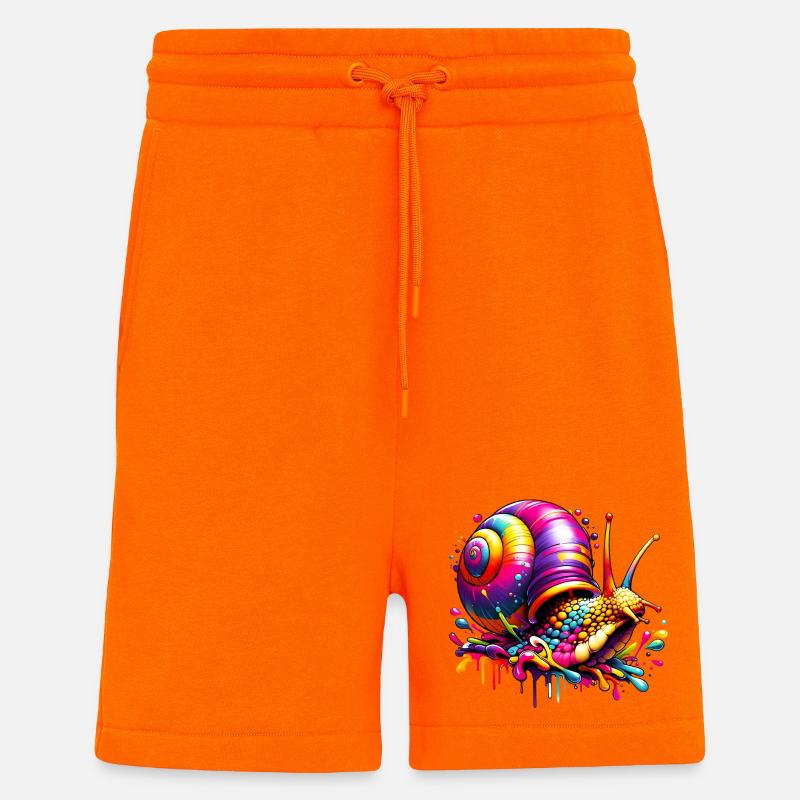 Escargot - Short bio décontracté fabriqué en UE - SUNSET ORANGE
