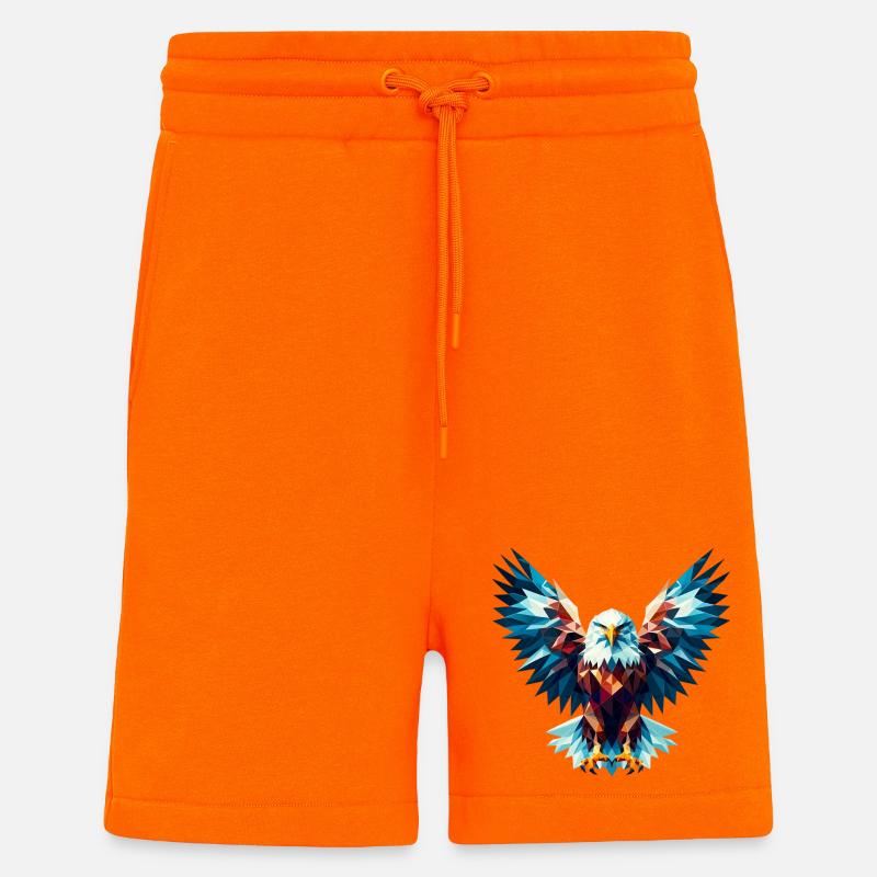 Polygonal Eagle - Shorts - made by SPREAD - SUNSET ORANGE