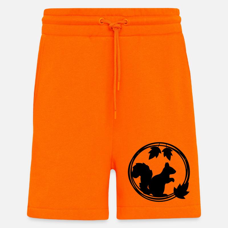 Eichhörnchen Silhouette im Blätterkranz - Shorts - made by SPREAD - SUNSET ORANGE