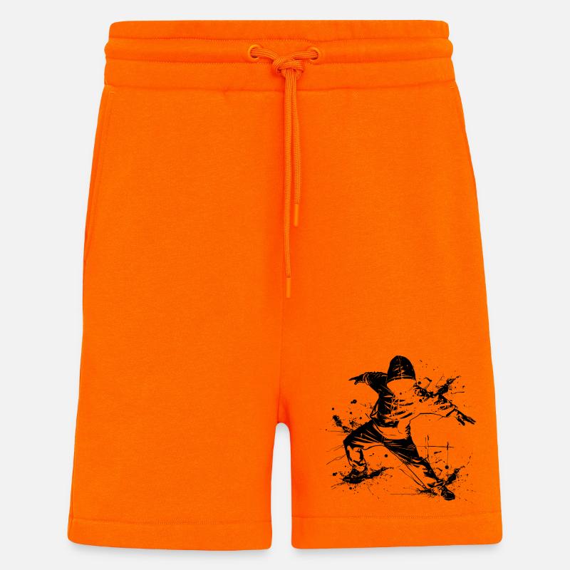 Breakdancer Graffiti - Short bio décontracté fabriqué en UE - SUNSET ORANGE