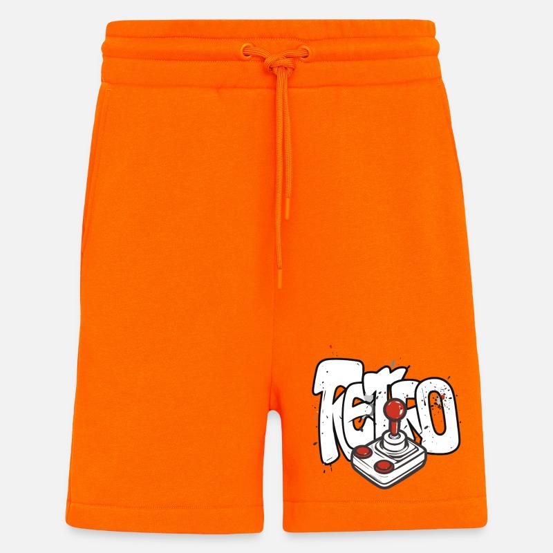 Conception du joystick Retrobomber - Short bio décontracté fabriqué en UE - SUNSET ORANGE