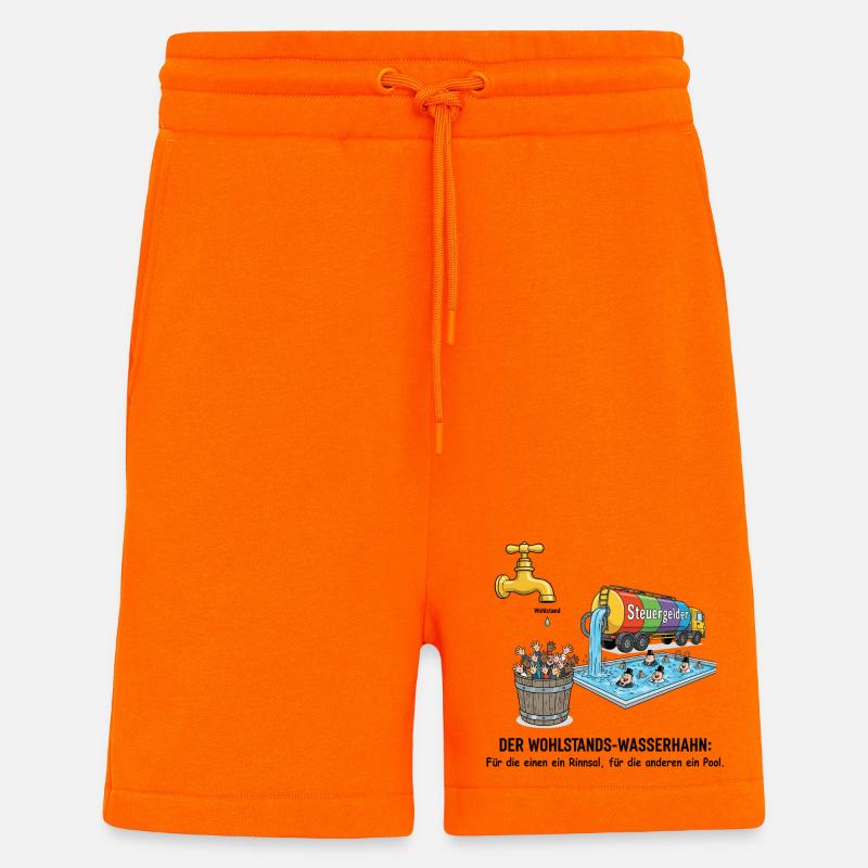 Le robinet de la prospérité - Short bio décontracté fabriqué en UE - SUNSET ORANGE