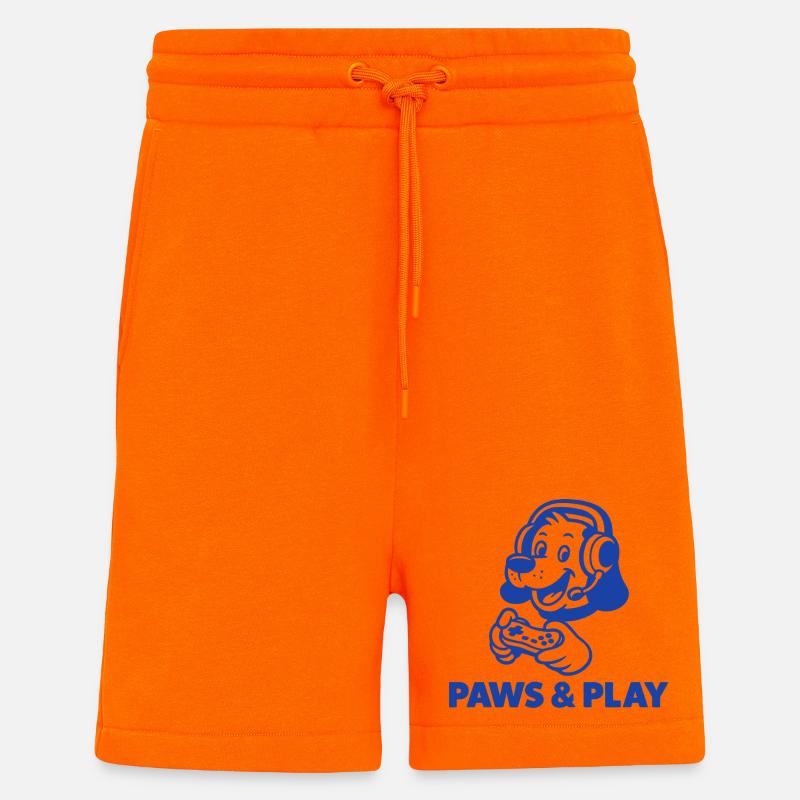 Design de hamster de jeu rétro - Short bio décontracté fabriqué en UE - SUNSET ORANGE