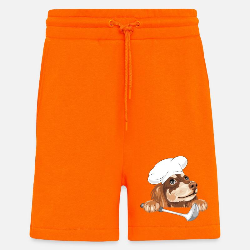 Träumender Dackel Koch mit Schöpfkelle - Shorts - made by SPREAD - SUNSET ORANGE