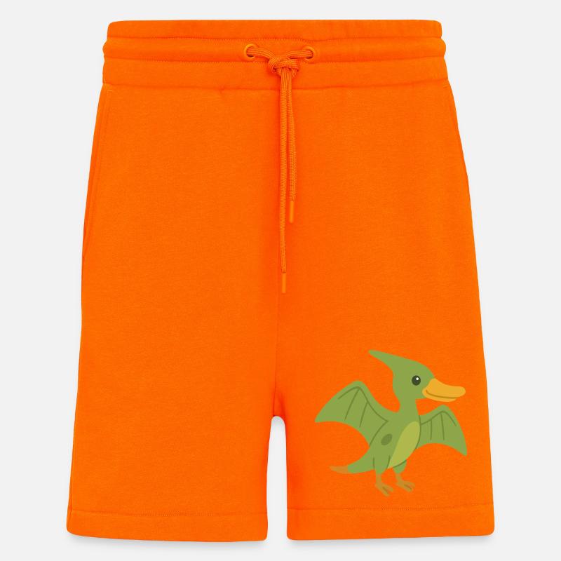 Canard Ptérodactyle mignon - Short bio décontracté fabriqué en UE - SUNSET ORANGE